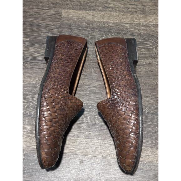 Gary International Brown Braided Leather Men’s Loafers Sz 8.5 M Dress Shoes
